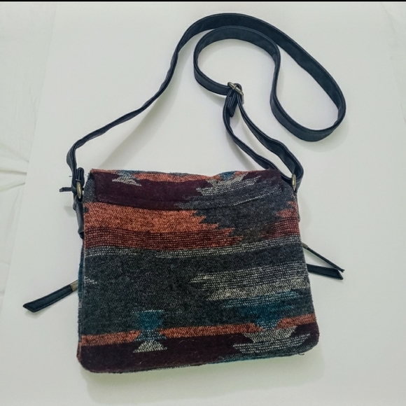 Casual Bag Fabric And Leather 13x13 Inch - Picture 3 of 8